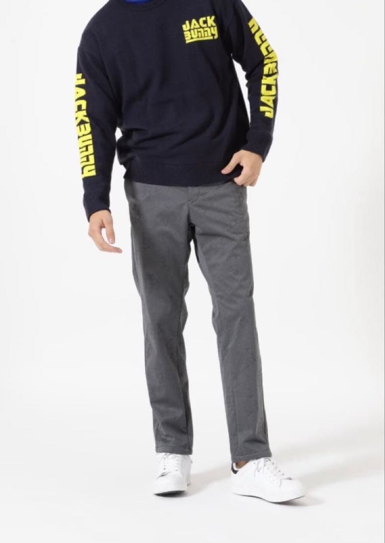 新品 ジャックバニー ピンソニック裏フリース 防風テーパードパンツ(4)Mグレー
