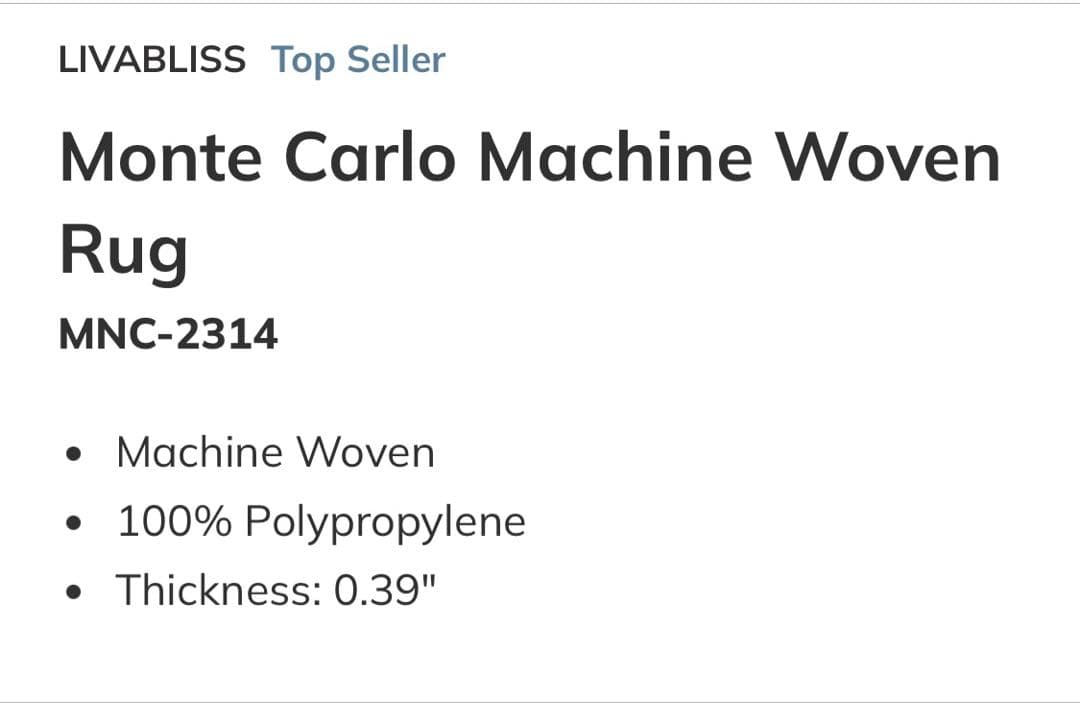 【新品/未開封】SURYA Monte Carlo MNC-2314 ラグ