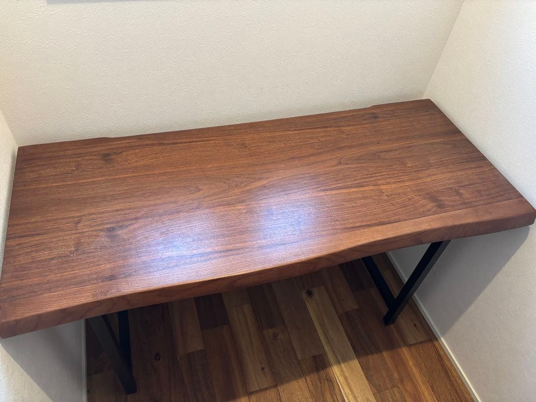 【お値下げ】ワークデスク　幅120センチ　奥行50センチ　無垢材　ウォールナット