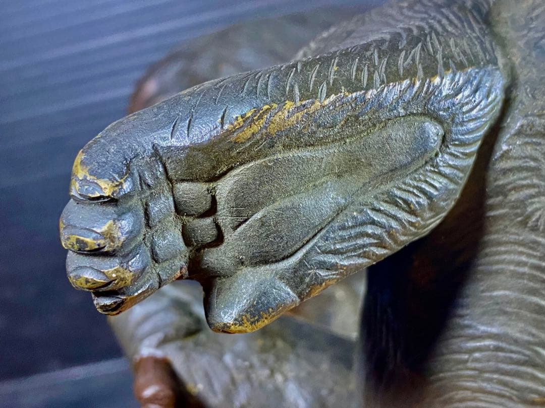 ブロンズ 猿 置物 銅製 時代 2.6kg 高さ 15cm