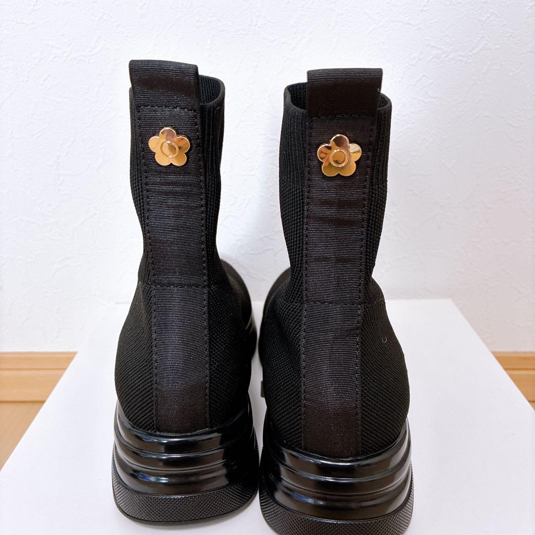 値下げ⭐︎MARY QUANT マリークヮント メタルデイジー ニットブーツ 黒L