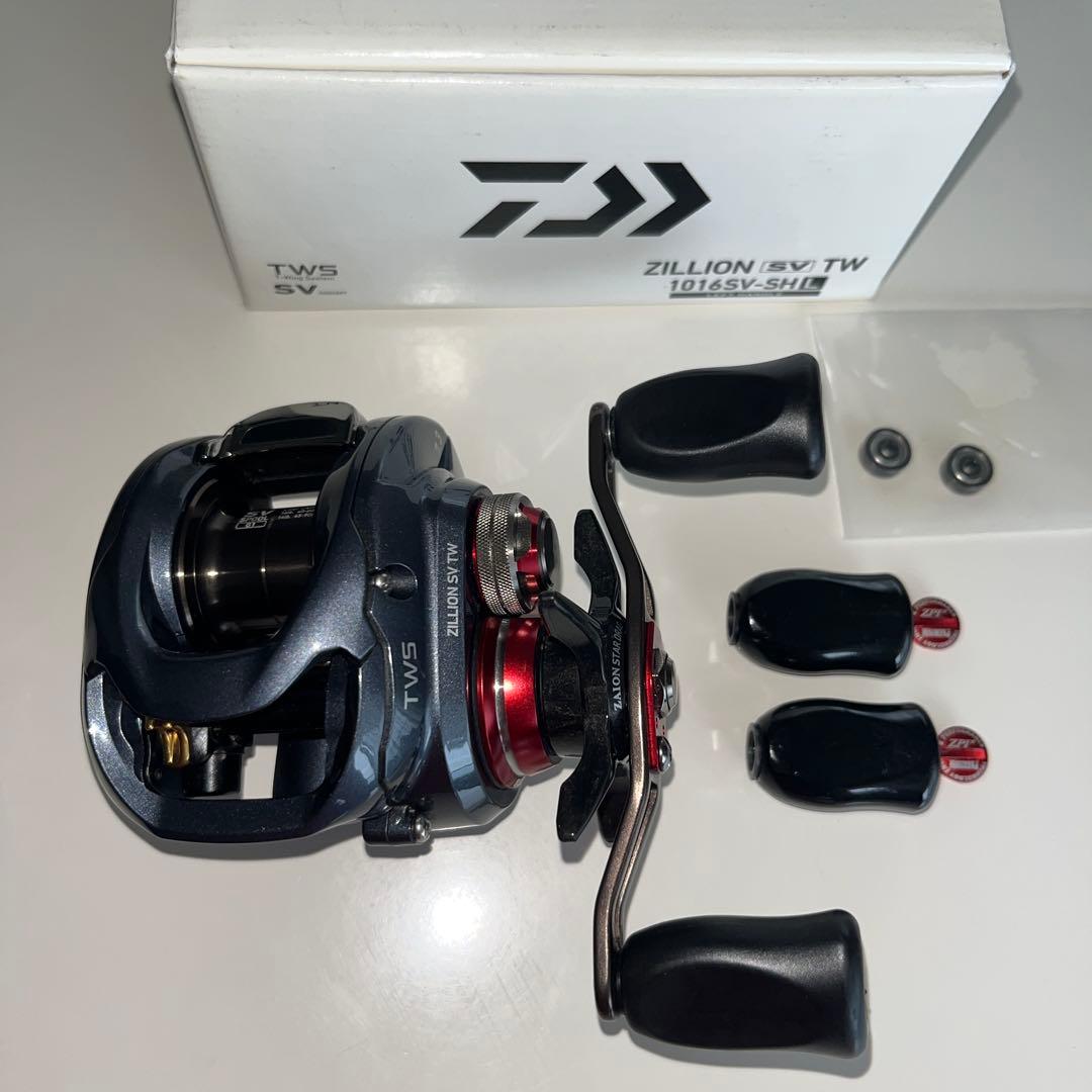 ダイワ　ジリオンSWTW1016SV-SHレフトハンドル　カスタムパーツ付