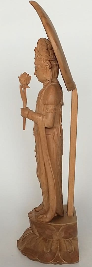 観音菩薩立像#177 観世音菩薩 聖観音 3寸◆白檀 木彫 仏像