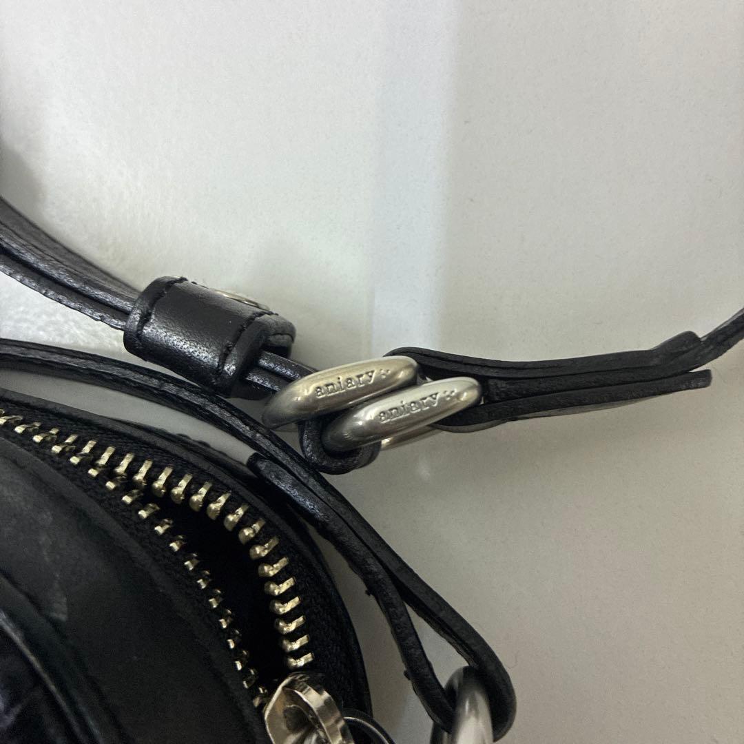 aniary ブラックレザー ショルダーバッグ