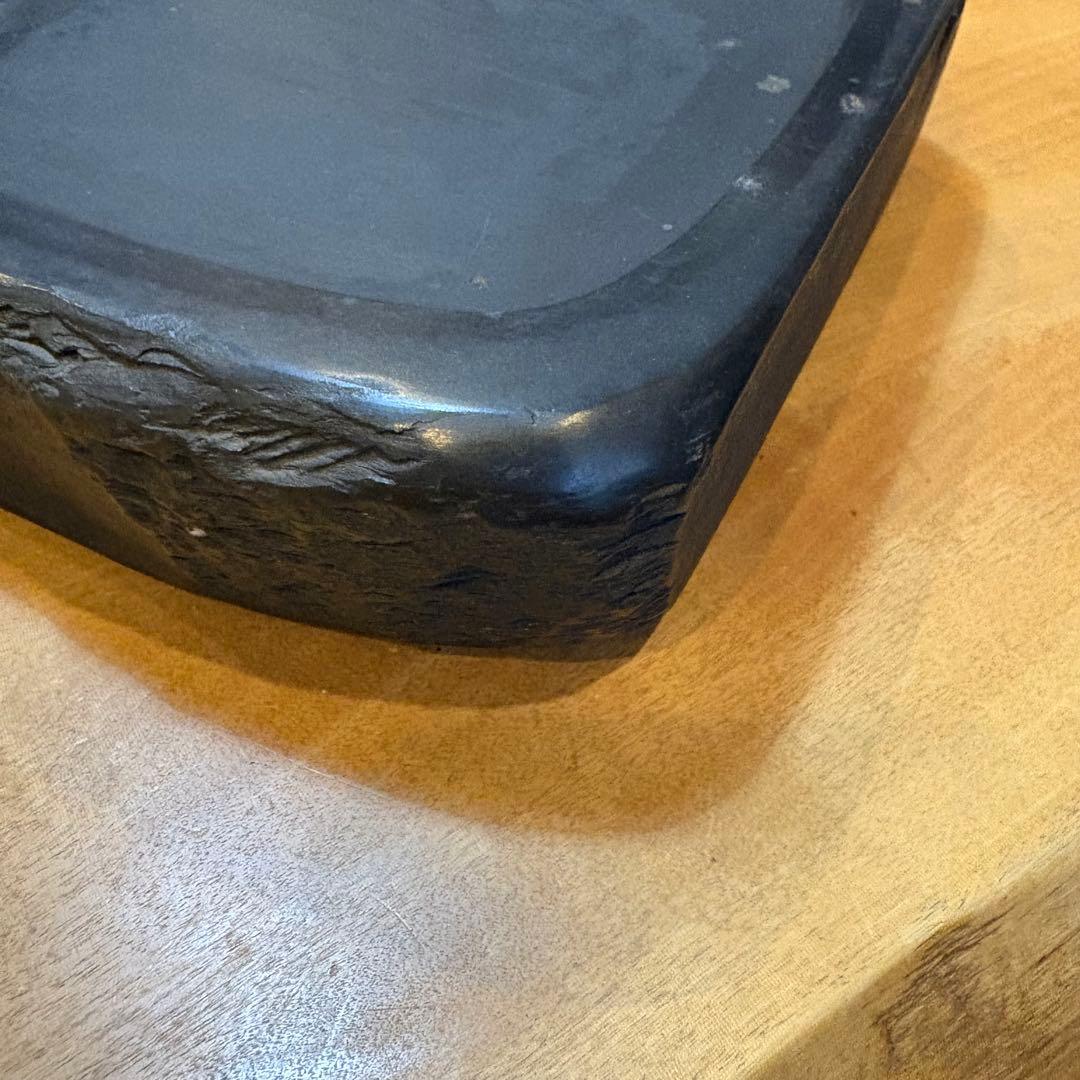 書道 硯 雨畑硯　雨畑真石 知石作 最高級品 大型硯　葡萄　彫刻