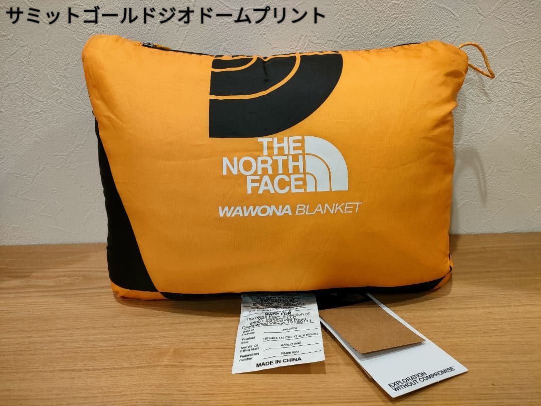 新品 ノースフェイス ブランケット ゴールドジオドームプリント