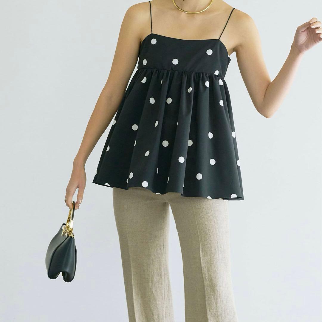 ガリャルダガランテ　ペプラムドットキャミソール　ドット　水玉　リボン