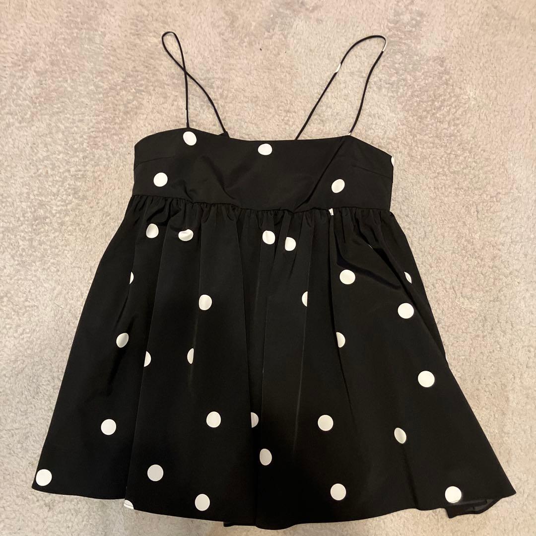ガリャルダガランテ　ペプラムドットキャミソール　ドット　水玉　リボン