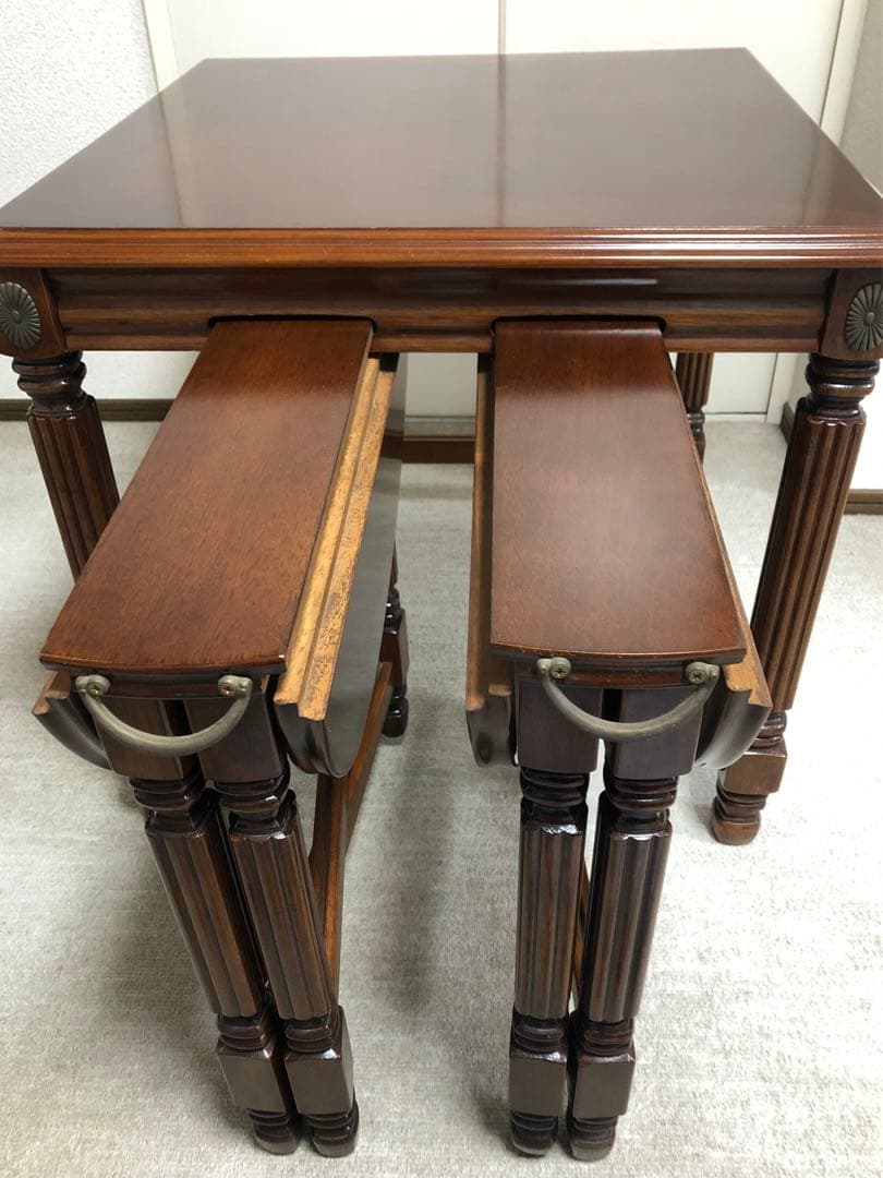 ネストテーブル　サイドテーブル　ドロップリーフ バタフライ　バラスターレッグ