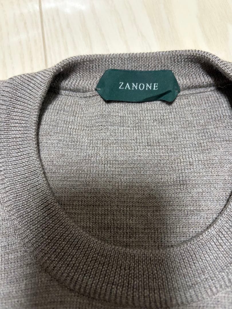 【美品】ZANONE グレージュ ニットセーター サイズ46