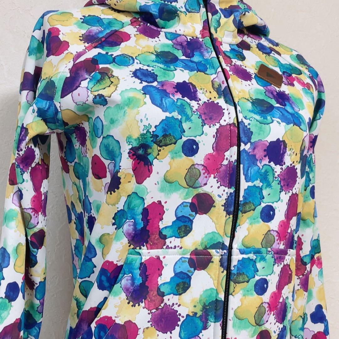【美品】BURTON カラフル水彩柄 フルジップパーカー DRYRIDE S