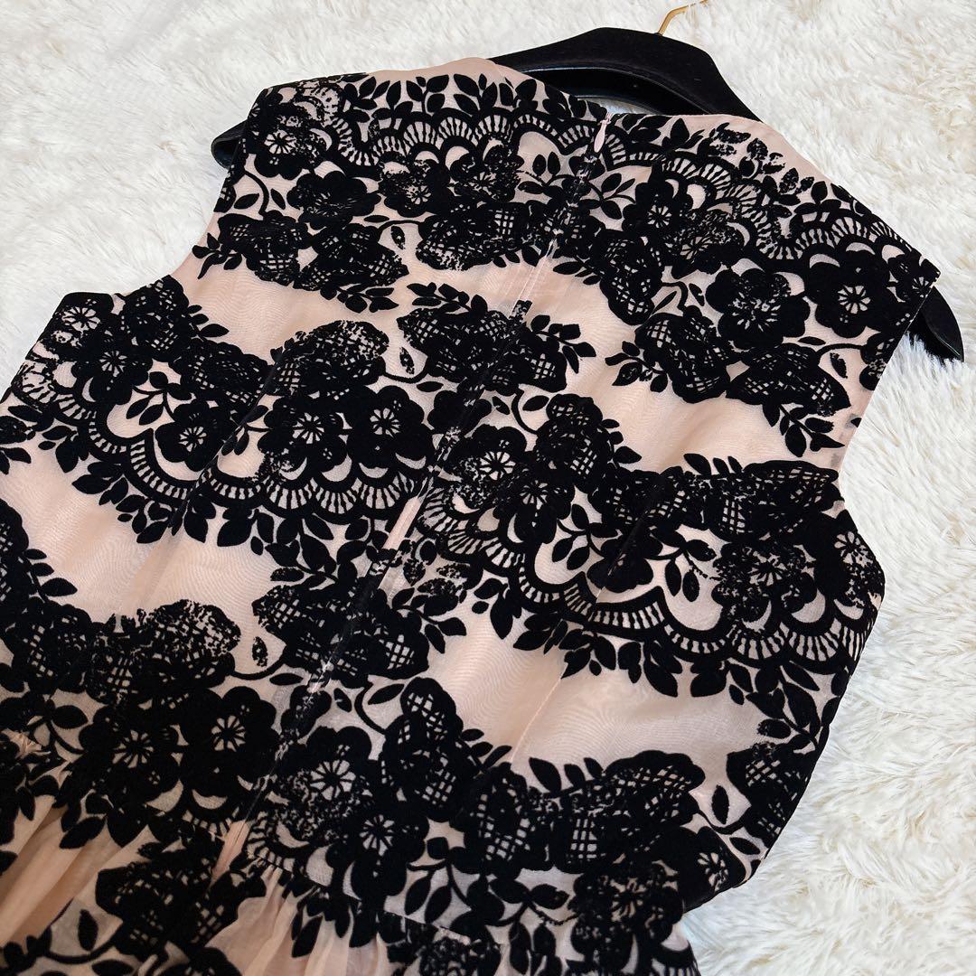 希少☆レッドヴァレンティノ シルク100% レース フラワー ワンピース