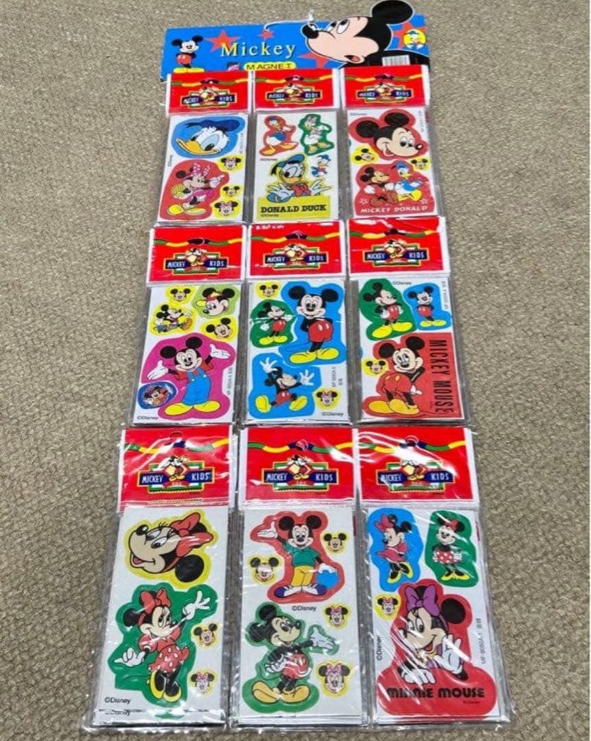 昭和　レトロ　ディズニー マグネットステッカー9種各4シート