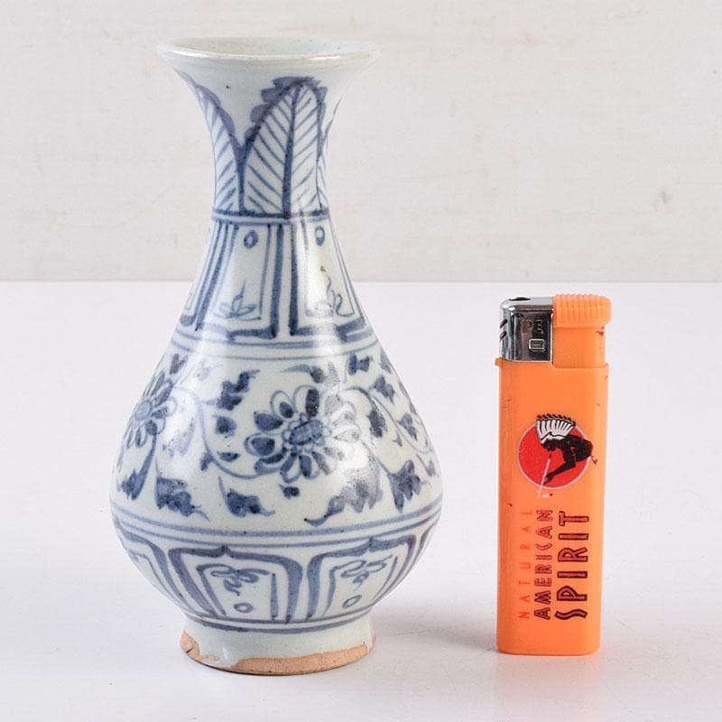 中国　青花　花卉文玉壷春瓶　N　R8966