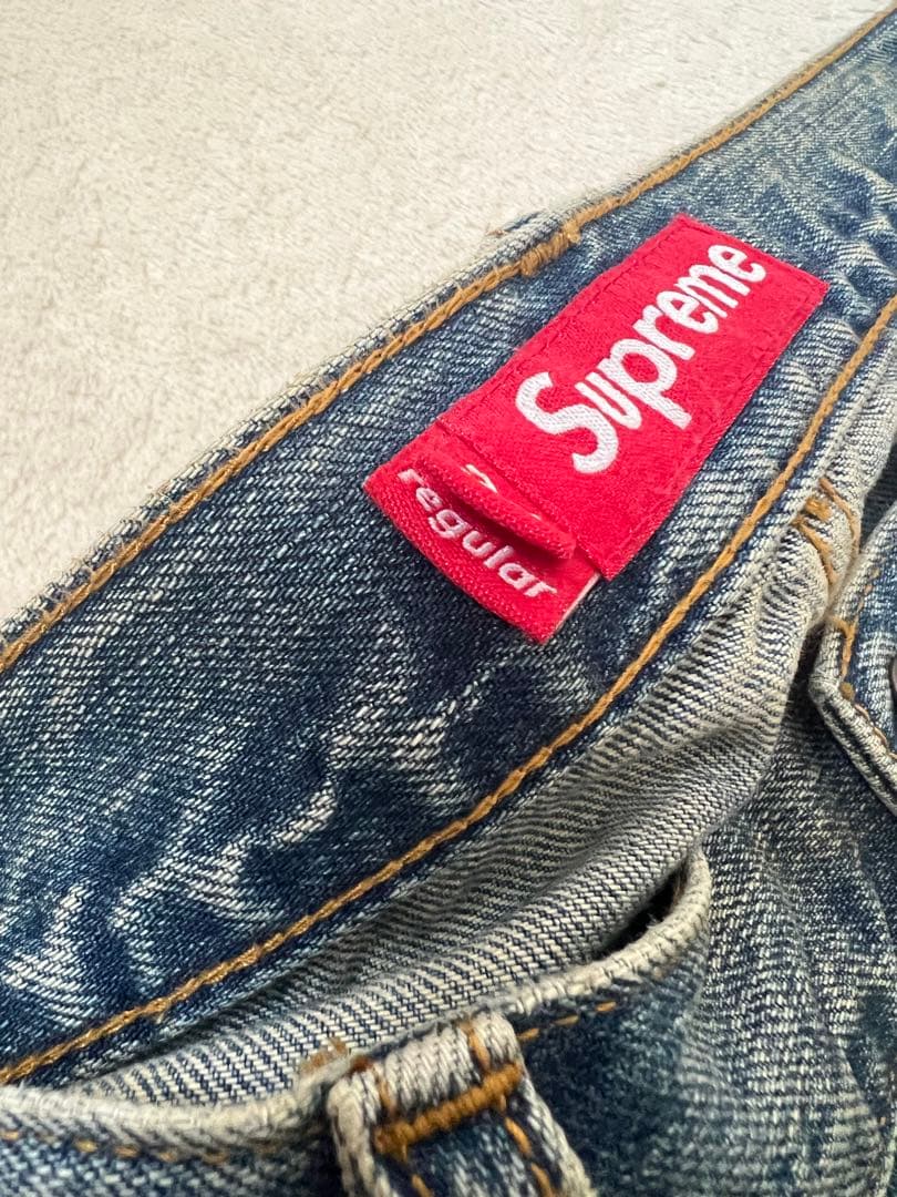 Supreme regular jean dirty indigo デニム