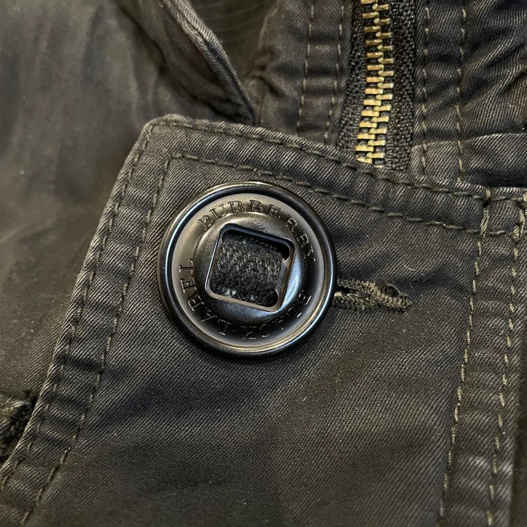 BURBERRY ブラックレーベル モッズコート たぬきファー ブラック