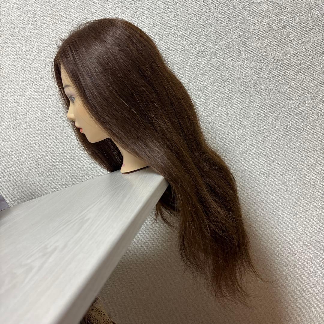 ヘアアレンジ練習用　ブラウンストレートウィッグマネキン　ピッツ