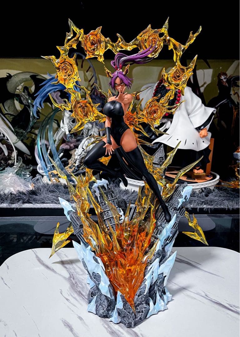 BLEACH 黒衣少年図 四楓院夜一 ガレージキット ガレキ スタチュー③