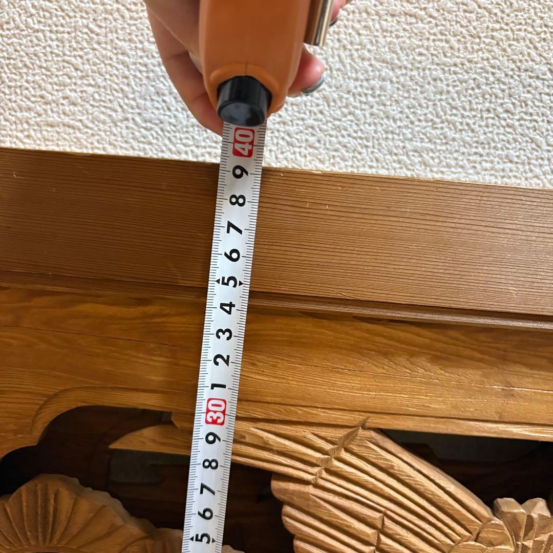 欄間　芸術　木製彫刻アートパネル　鷹　松