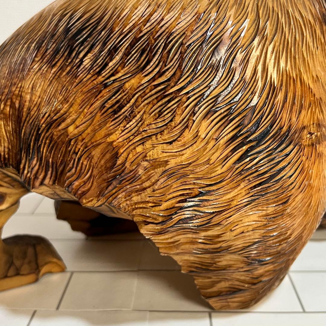 特大　木彫り　熊　置物　昭和　レトロ　インテリア