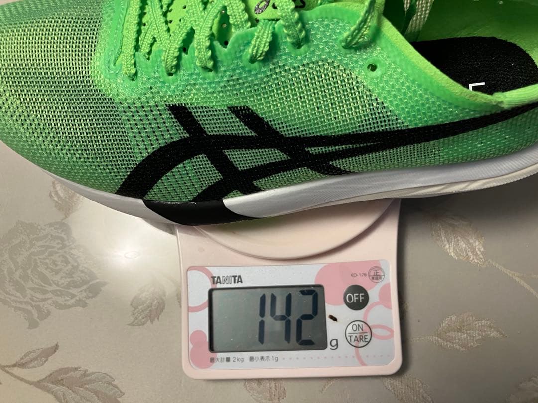 25cmアシックスメタスピード エッジ Tokyo グリーン ブラック 142g