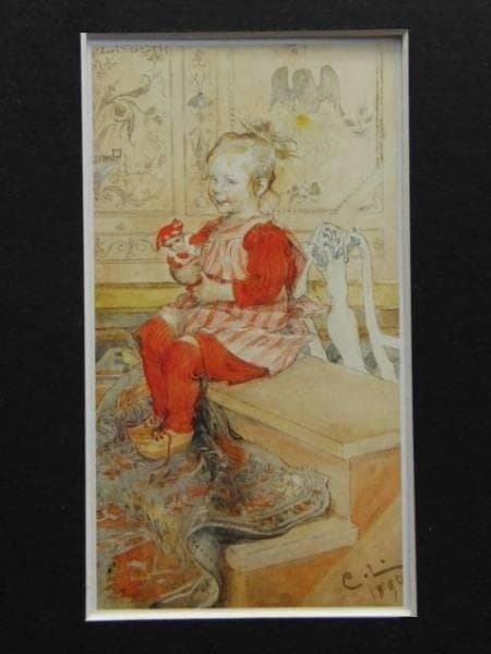 カール・ラーソン、Lisbeth、希少な額装用画集より、新品高級額装付