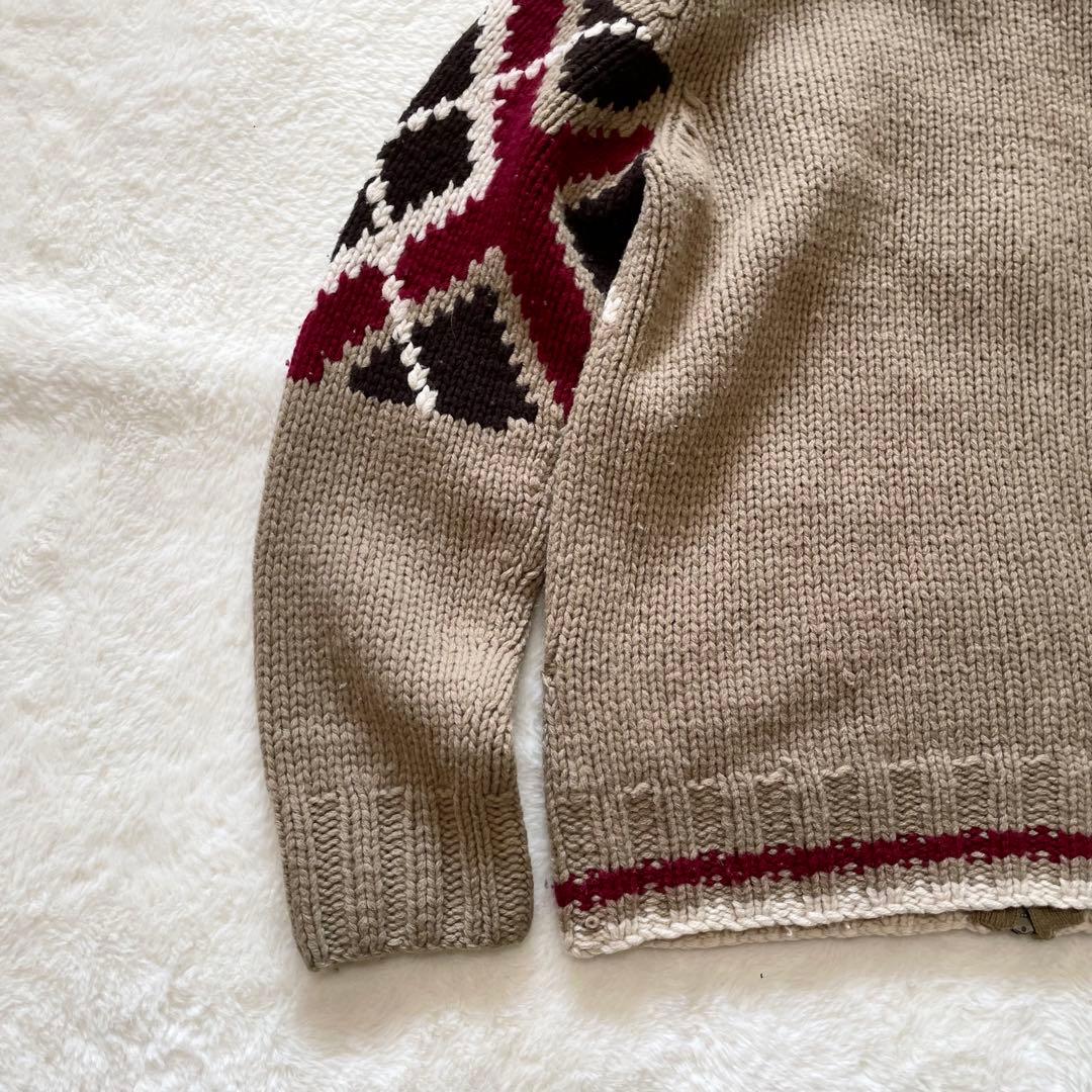 【希少】トミーヒルフィガー　ネイティブ柄　カウチン　ドライバーズニット　L