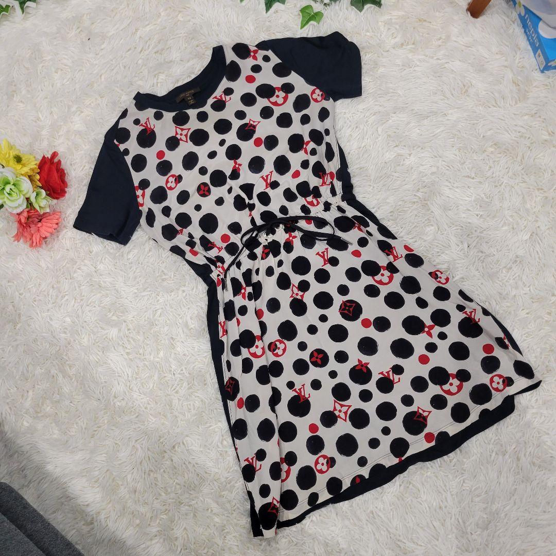 ルイヴィトン　モノグラム　半袖　ドレス　ワンピース　カシュクール　スタイルアップ