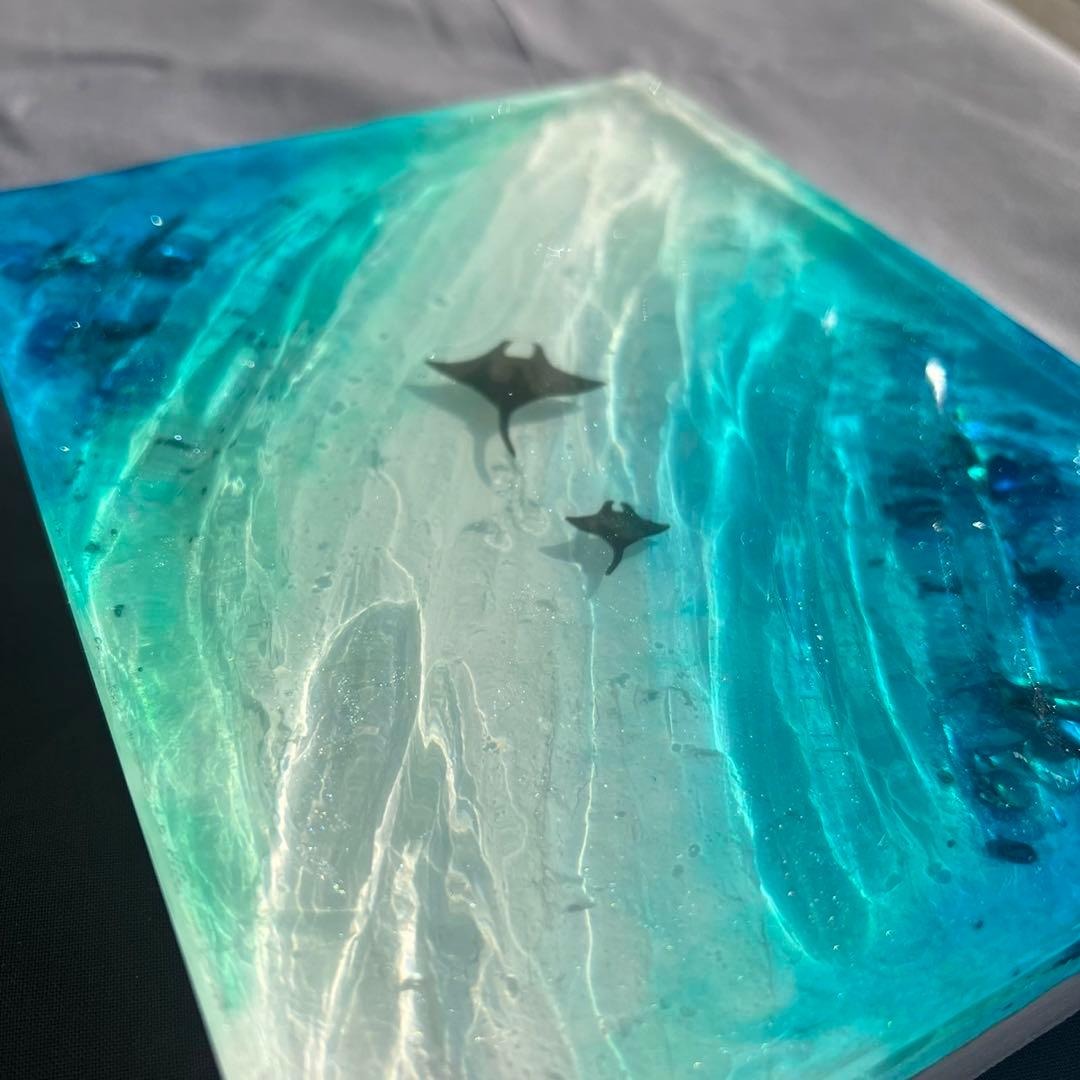 【レジンアート】波紋アート／15cm × 20cm／枠なし