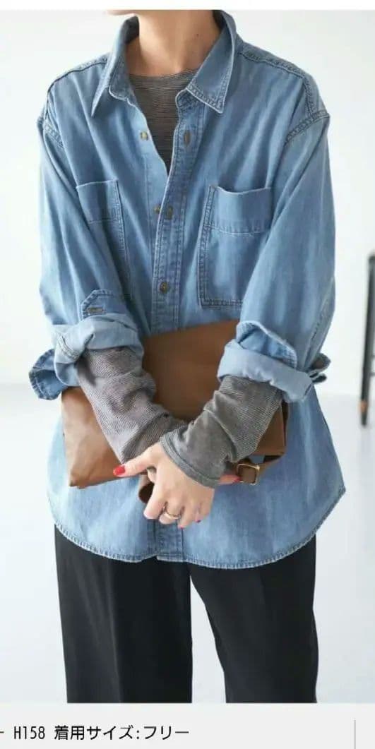 スピックアンドスパン　ライトオンスデニムシャツ