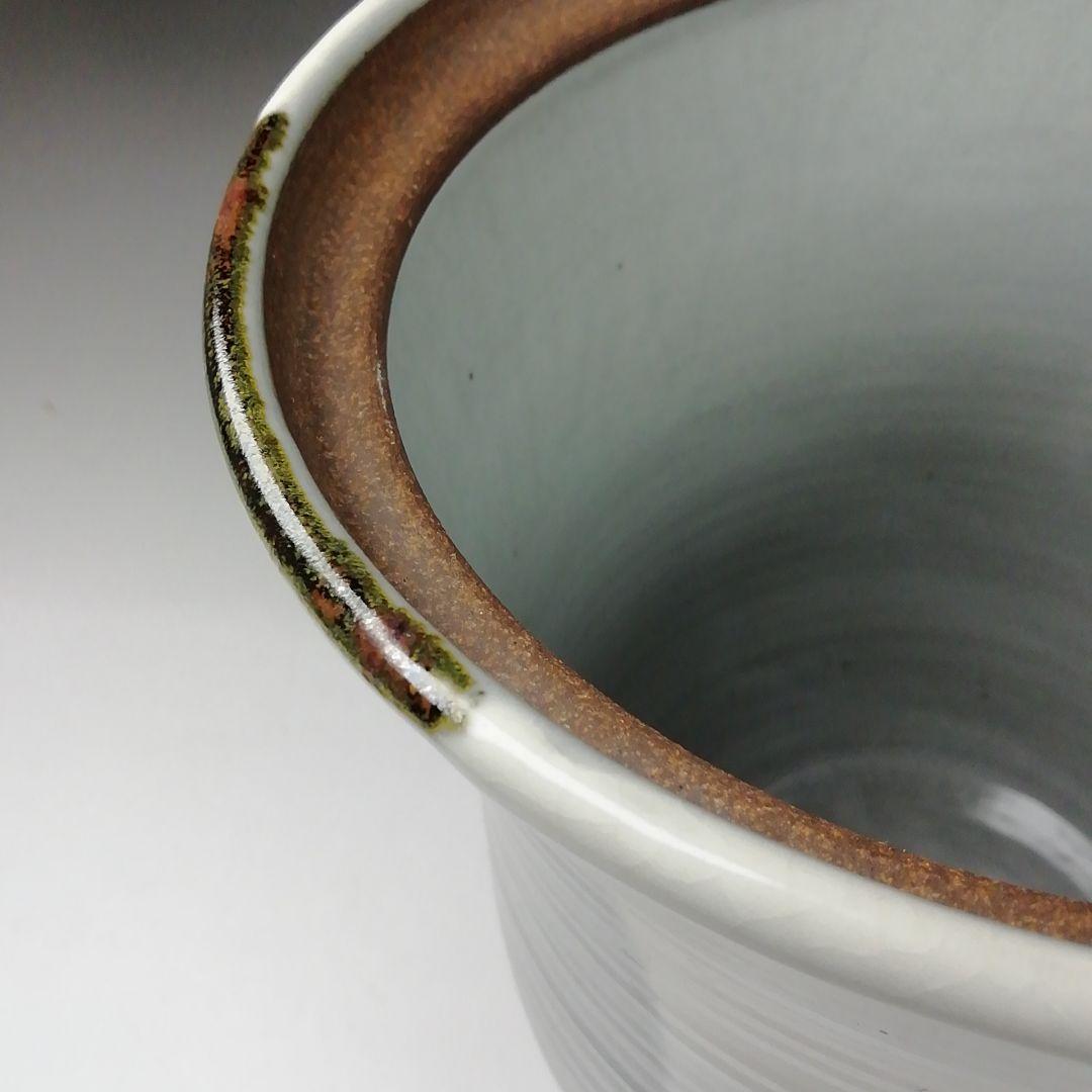 Ｗ１５２　水指　『赤絵　草花文』『文月和香 作』　共箱　茶道具