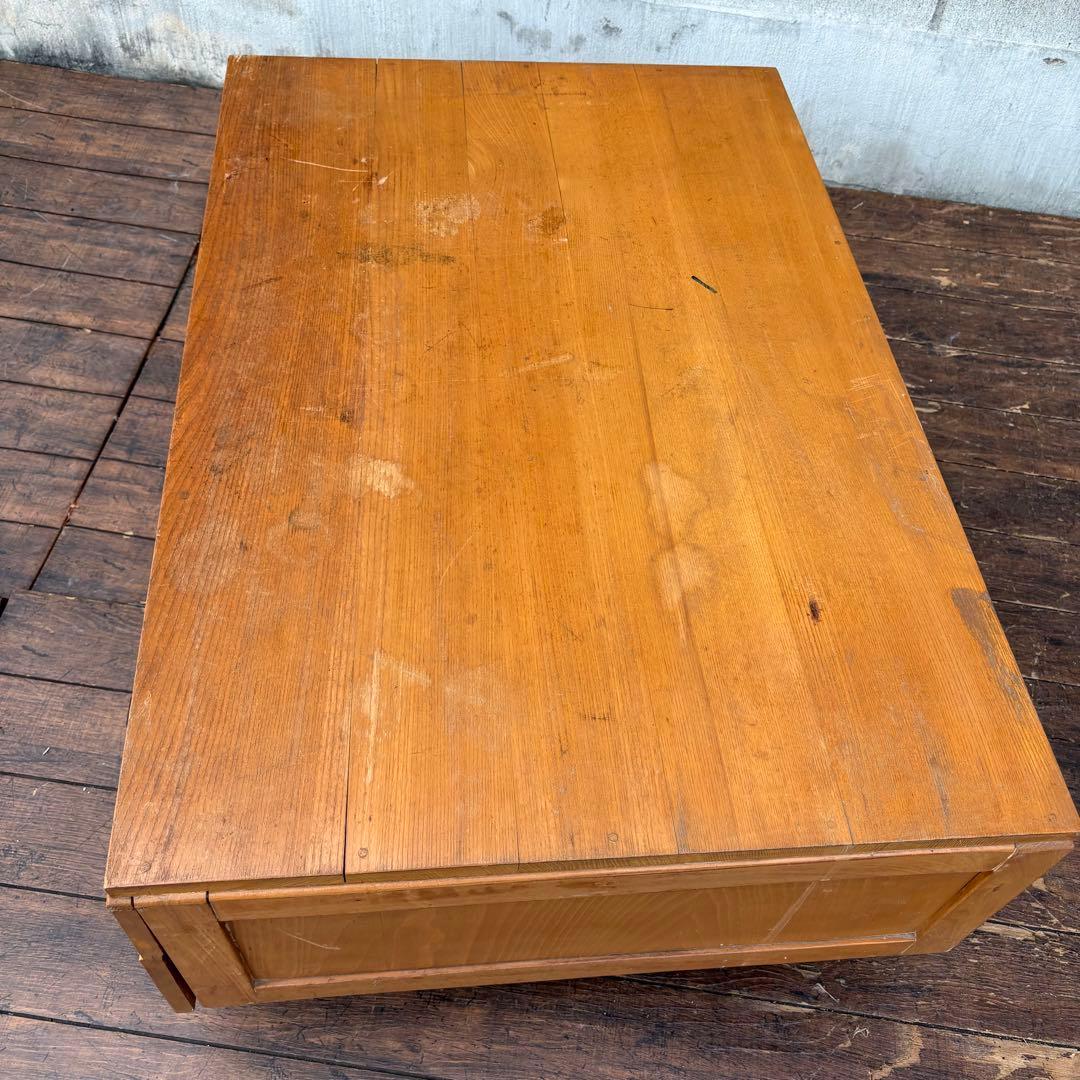 昭和レトロ 古家具 木製文机 引き出し付き座卓 書斎机 ビンテージ ヴィンテージ