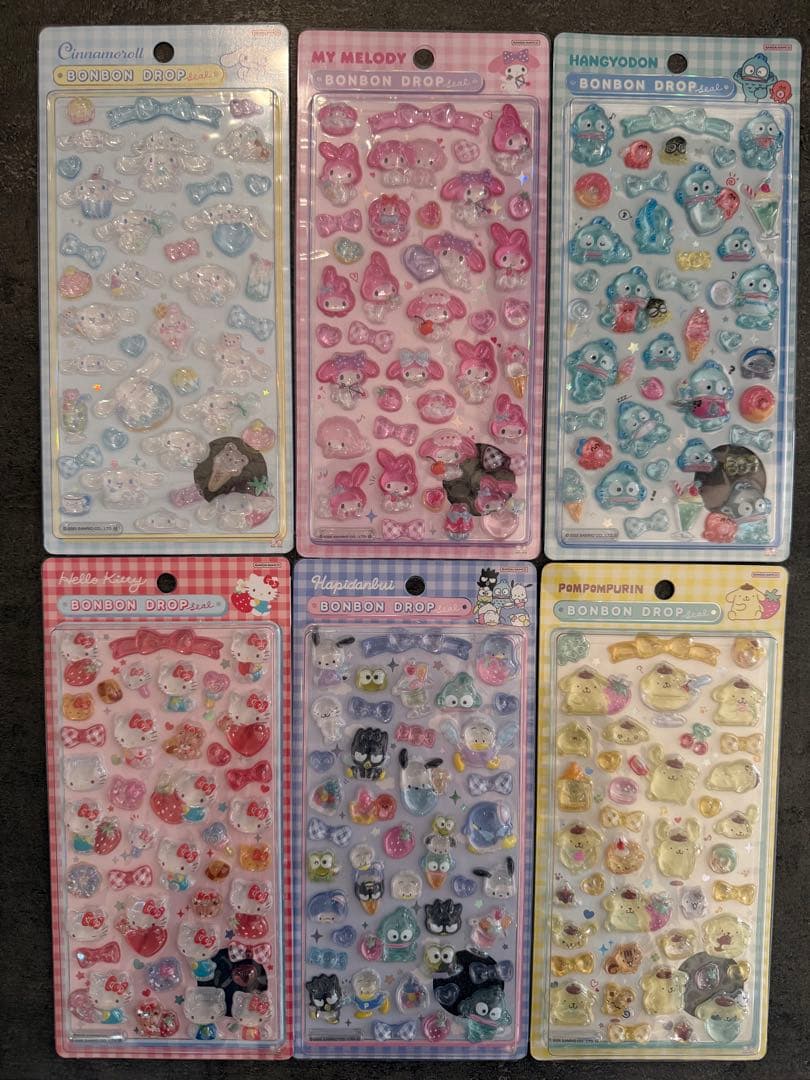 【正規品】サンリオ第二弾ボンボンドロップシール　6点セット