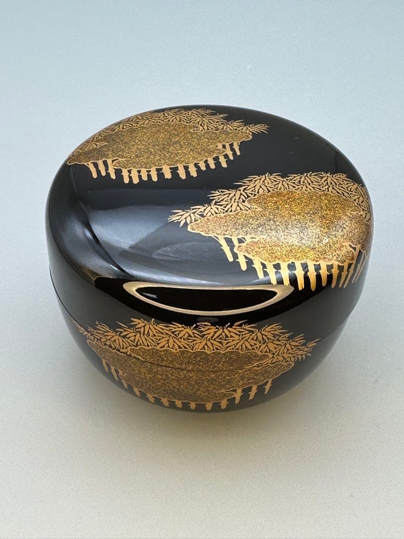 茶道具　棗　華山　金雲竹　平棗