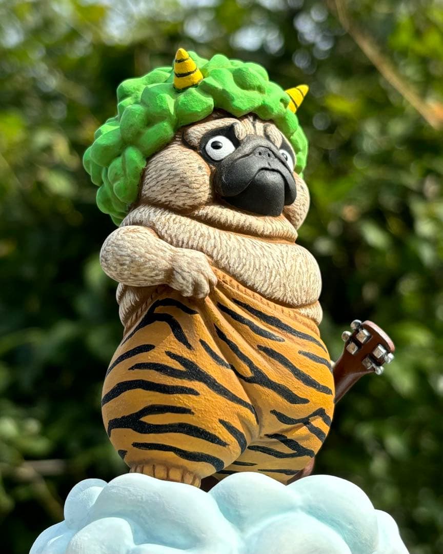 鬼おパグさん:雷様ver.(レジン製ハンドメイドフィギュア)