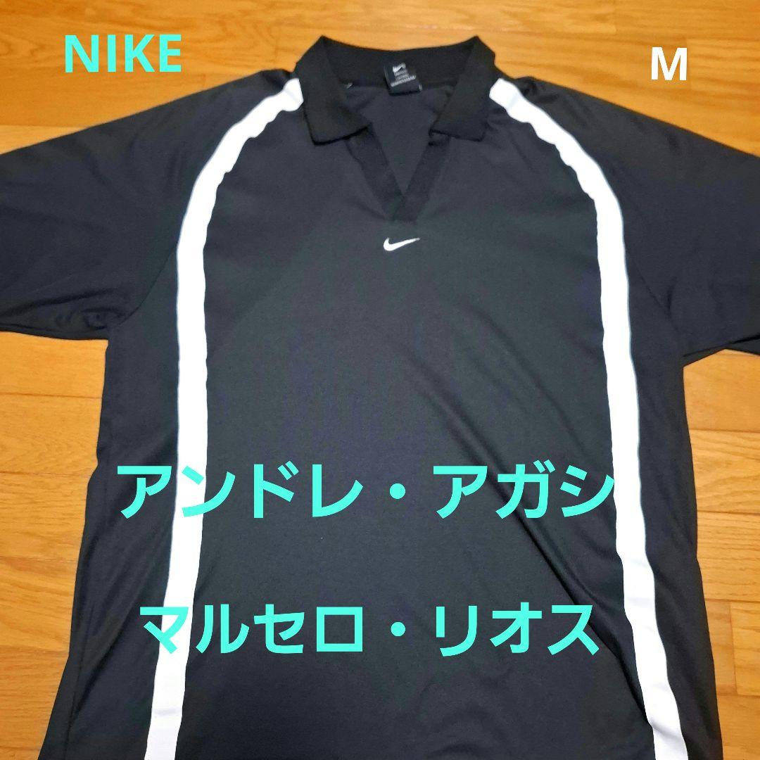 希少　90s　ヴィンテージ　NIKE アンド・レアガシ メンズテニスウェア黒　M