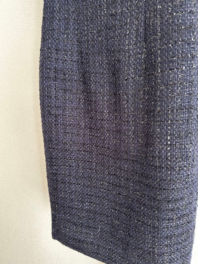 ツイード　ワンピース　ダークネイビー