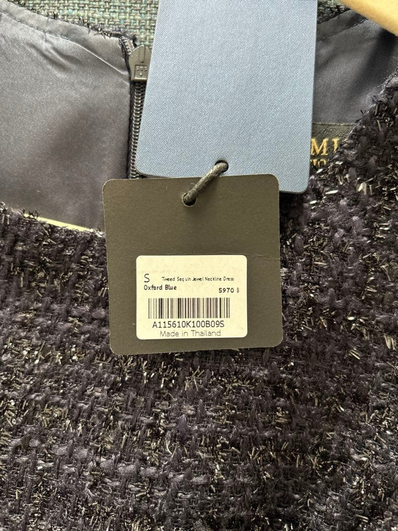 ツイード　ワンピース　ダークネイビー
