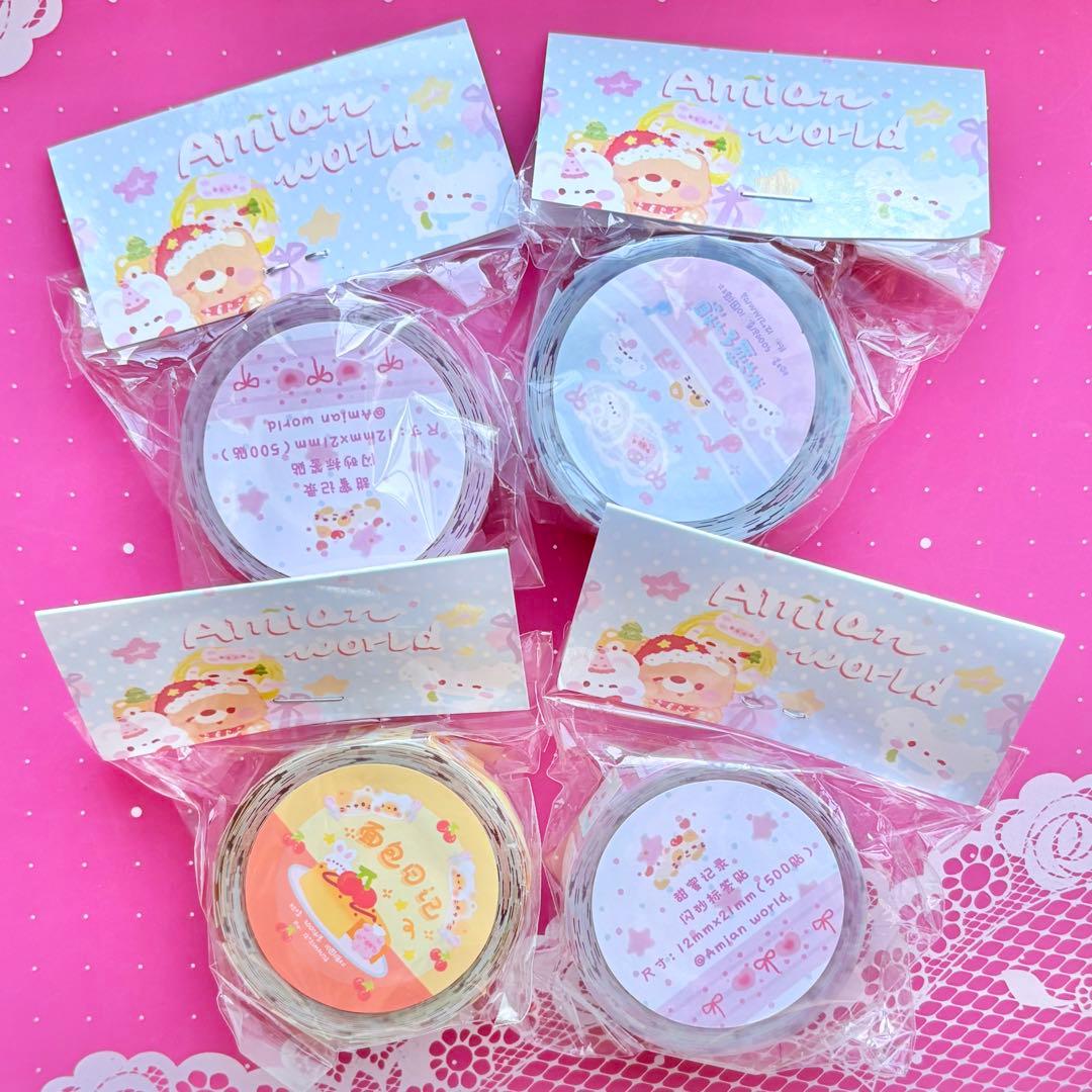 粉蓝幻想 面包日记 甜蜜记录 ラベラーシール 各500枚 4点セット