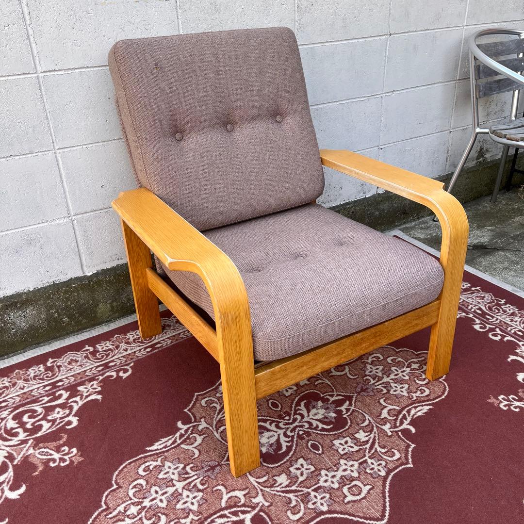 天童木工 Tendo◾️肘掛けアーム付き シングルソファ 1Pソファ 木製家具