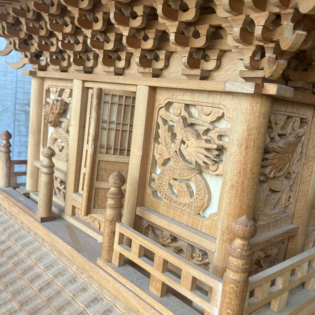 昭和レトロ 特大 木製 五重塔 置物 オブジェ 飾り 寺院模型 ビンテージ