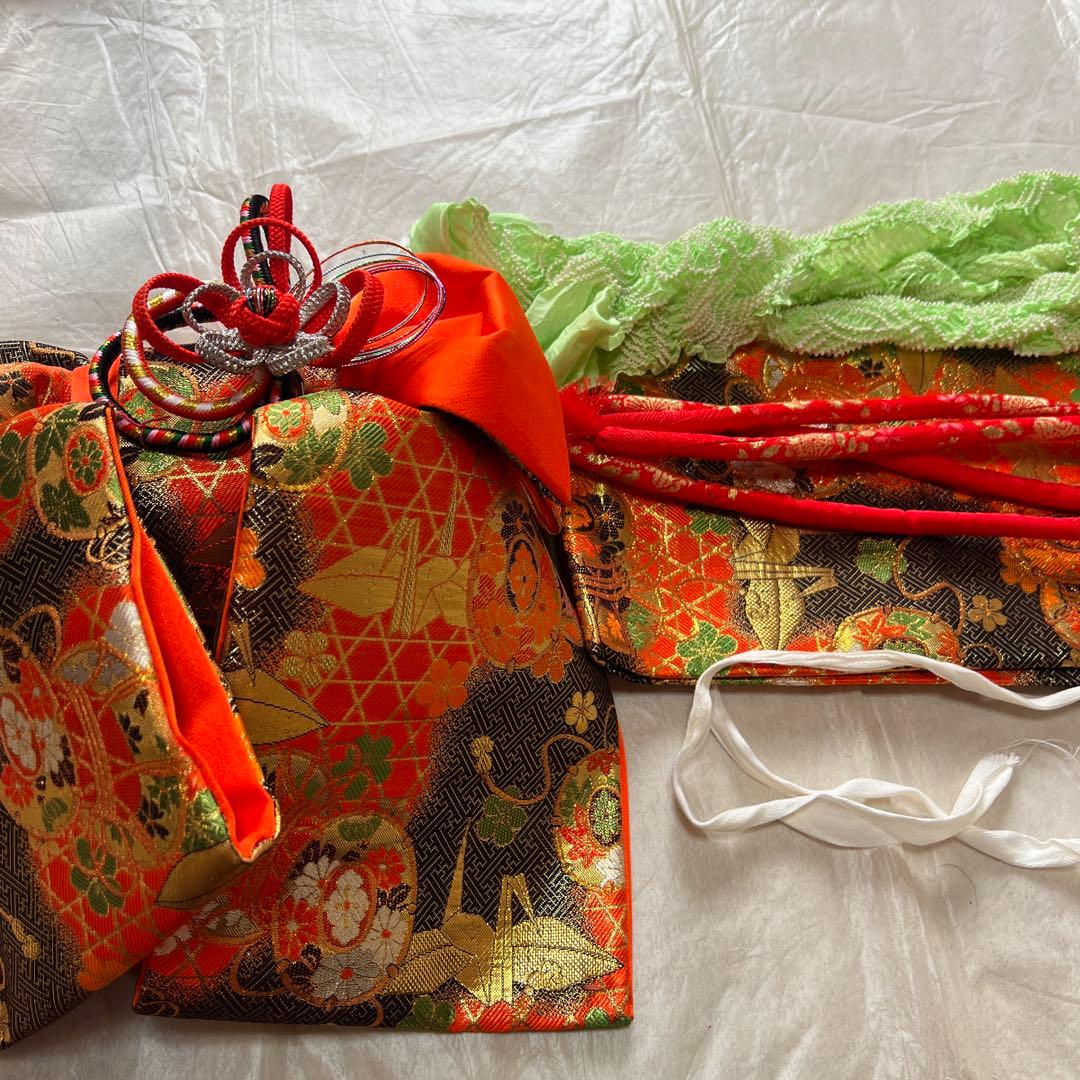 NICO！ 七五三　7歳　女の子着物セット　付け帯付き　草履　青しぼり調