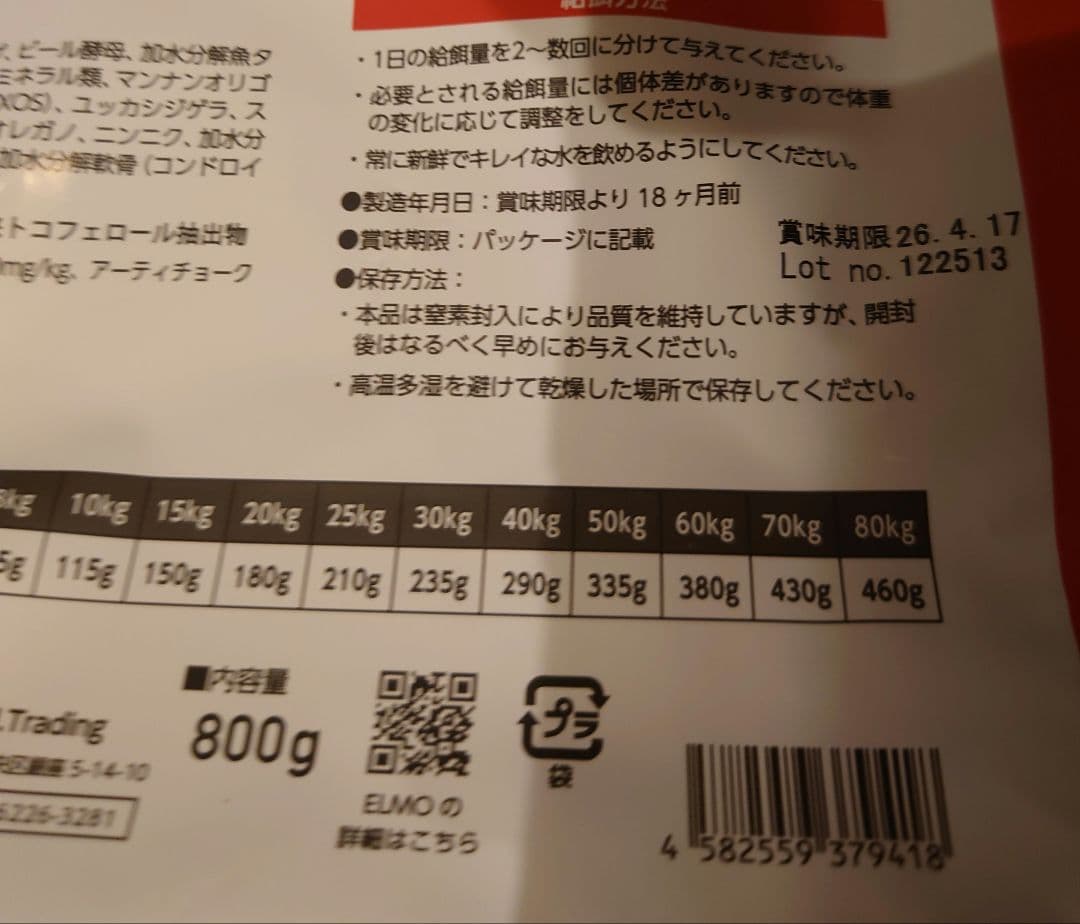 ドッグフード ELMO ADULT SALMON AND RICE