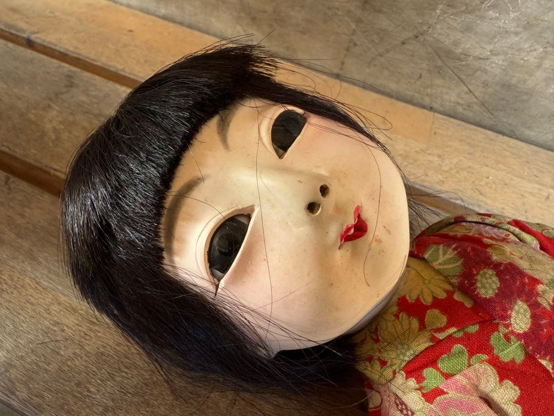 【O-2055】日本人形 市松人形 女の子 昭和レトロ 呪物
