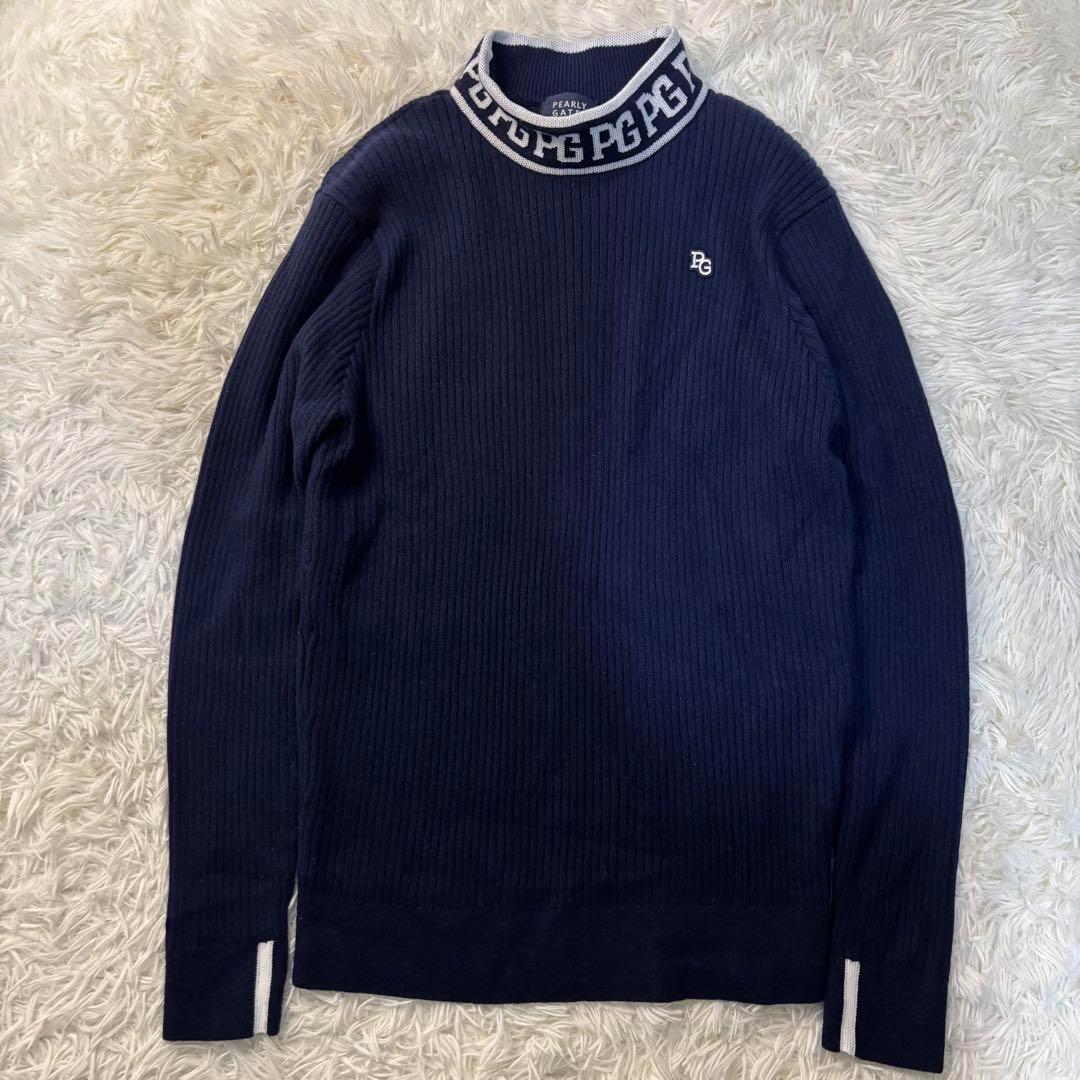 極美品✨ パーリーゲイツ ニット プルオーバー カシミヤ ハイネック 6 XL