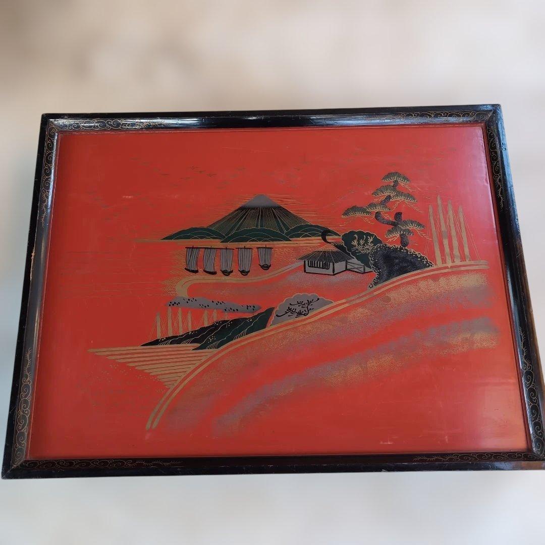 【骨董品】大きめ蒔絵折敷4枚