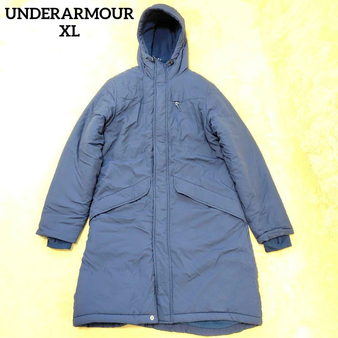 未使用級 アンダーアーマー ストーム ベンチコート ロングコート ネイビー XL