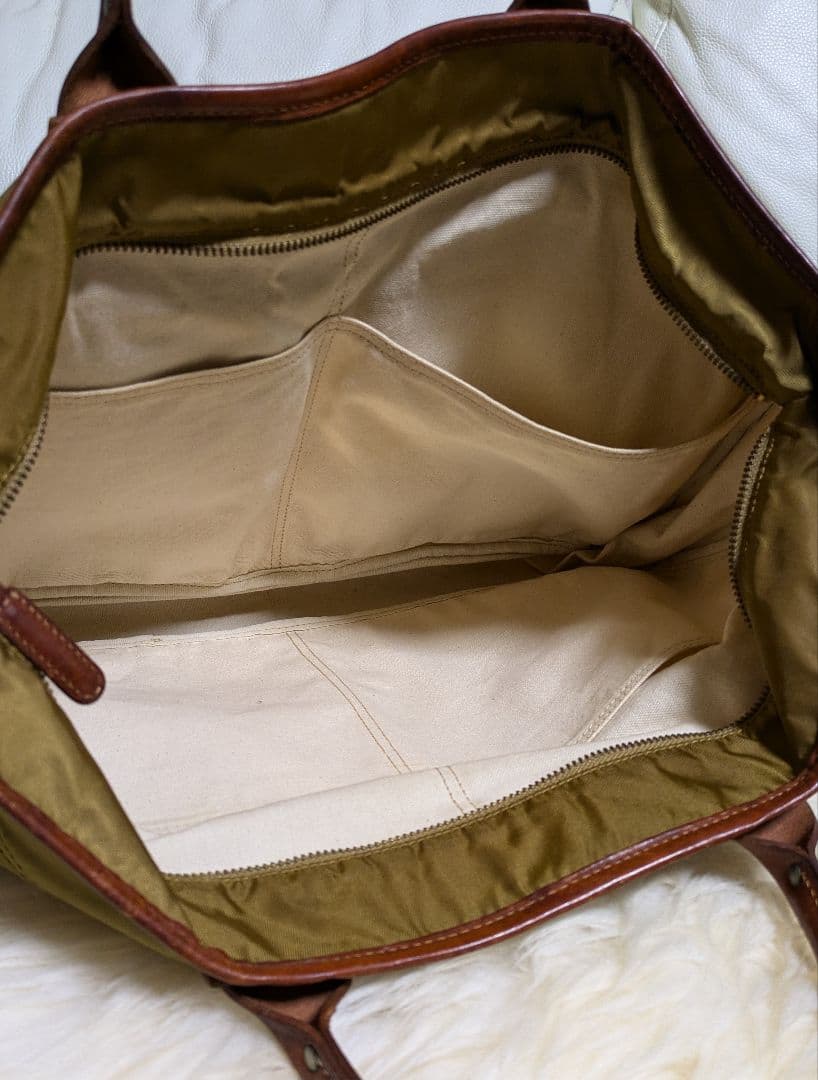 【レア】Felisi フェリージ 大きめビジネスバッグ カーキ2色使い