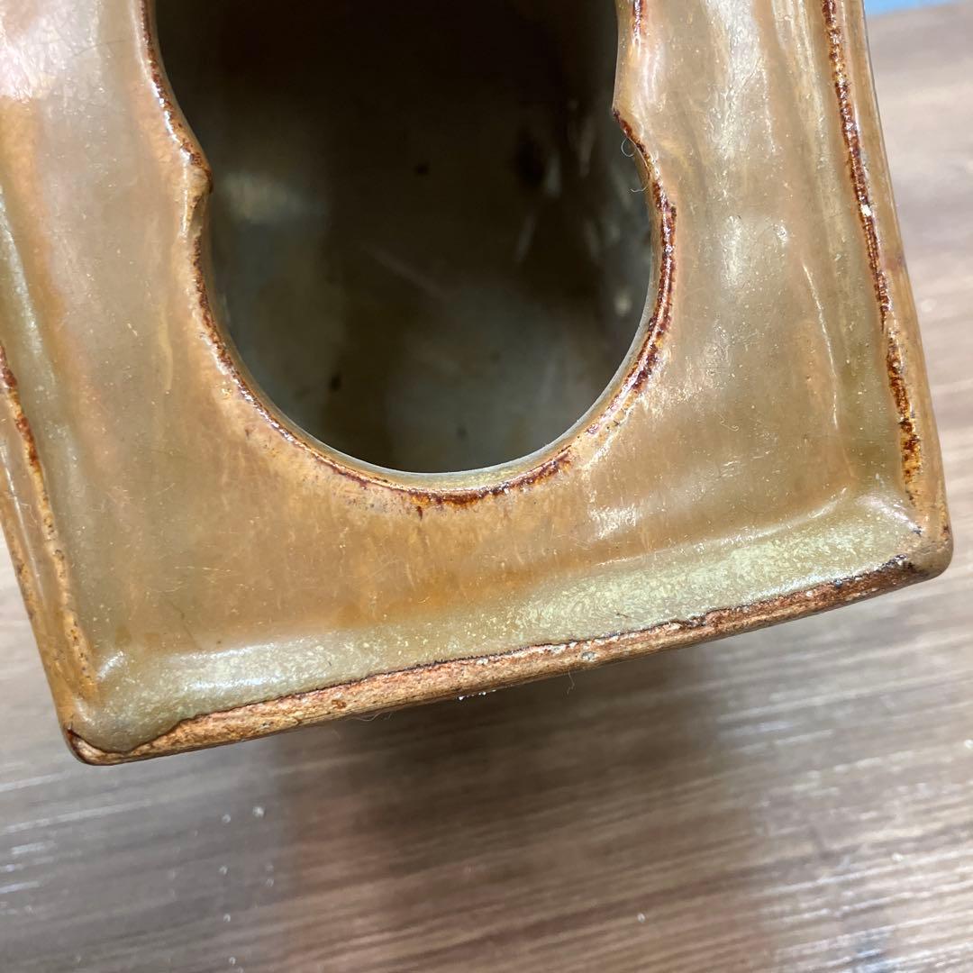 E-壁 中国美術 陶器製 陶枕 とうちん 透かし彫り 古銭文様 陶器製 雑貨