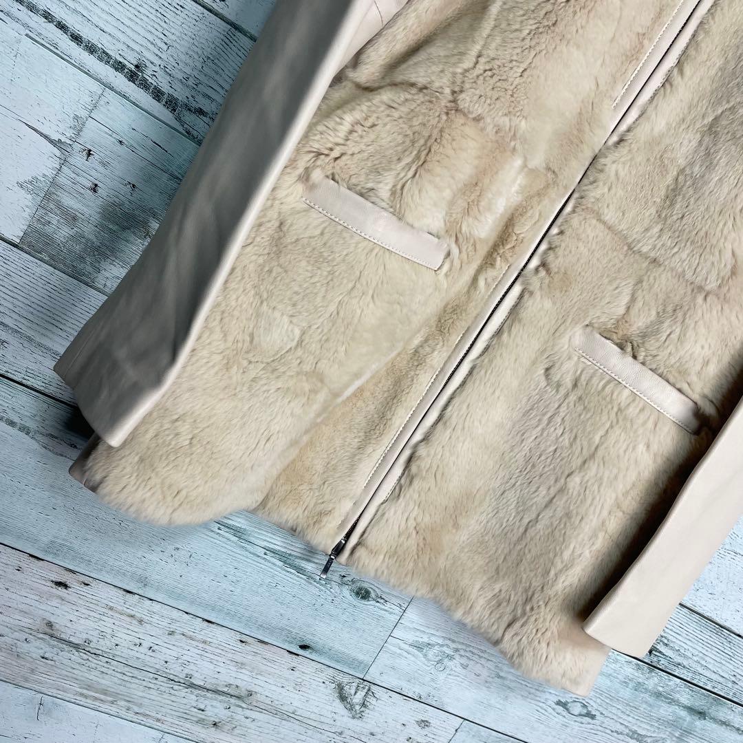 ☆最高級レザー☆ルーニィ　コンビラムレザージャケット定価11万円　レッキスファー